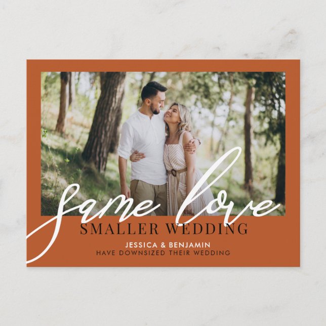 Same Love Smaller Wedding | Wedding Update Announcement Postcard (Front)