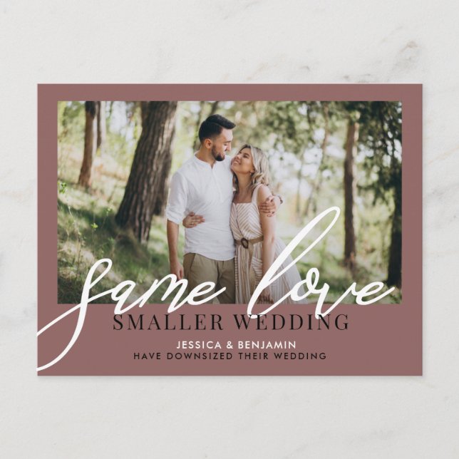 Same Love Smaller Wedding | Wedding Update Announcement Postcard (Front)