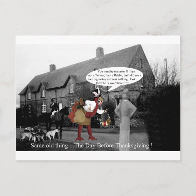 Same old thing the day before Thanksgiving... Holiday Postcard (Front)