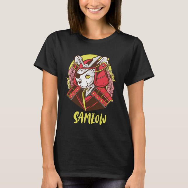 Sameow Cat Samurai Stealth Master Samurai T-Shirt (Front)