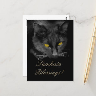 Samhain Black Cat Holiday Postcard