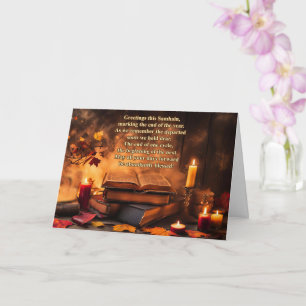 Samhain Blessings with Books Candles Mystical Card