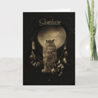 Samhain Blessings With Owl and Dream Catcher