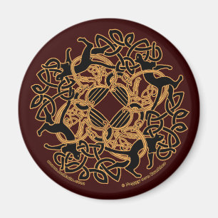 Samhain Celtic Cats Knotwork Magnets