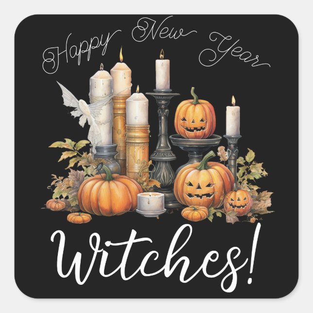 Samhain Greeting Square Sticker (Front)
