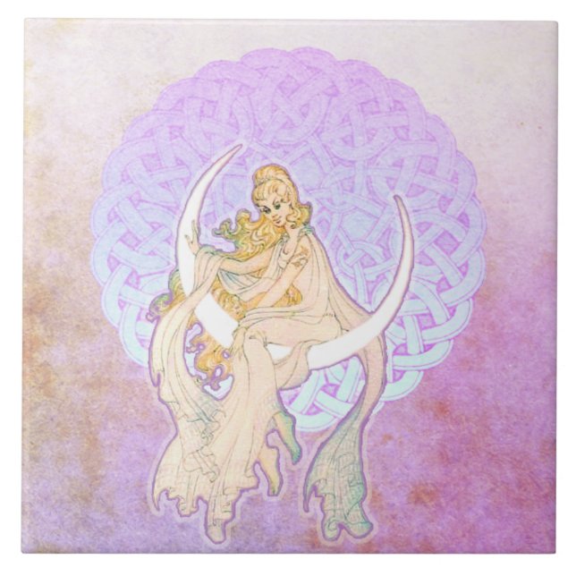 Samhain Greetings Lunar Goddess Ceramic Tile (Front)