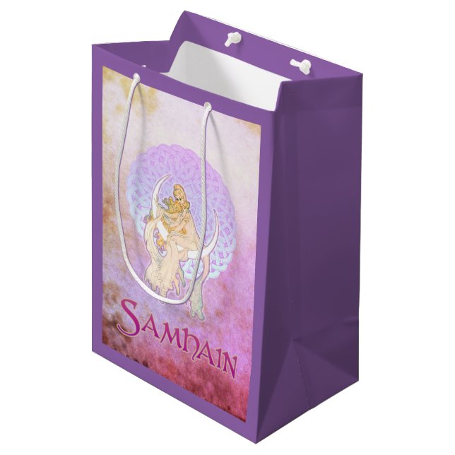 Samhain Greetings Lunar Goddess Medium Gift Bag (Front Angled)