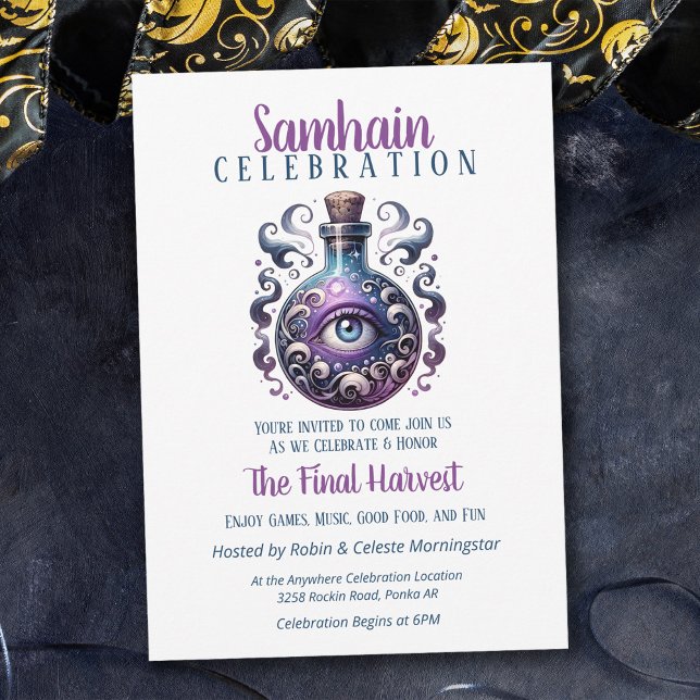 Samhain Harvest Potion Bottle Halloween Party Invitation (Creator Uploaded)