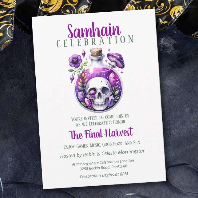 Samhain Harvest Potion Bottle Halloween Party Invitation (Creator Uploaded)