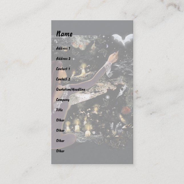 Samhain Mystique! Business Card (Front)