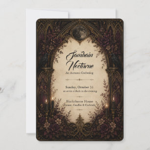 Samhain Nocturne Gothic Halloween Party Invitation