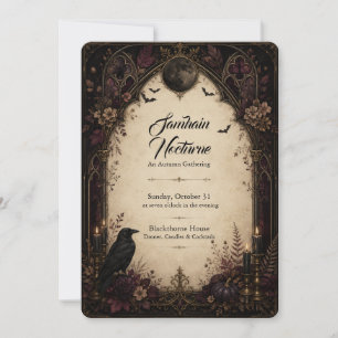 Samhain Nocturne Gothic Halloween Party Invitation