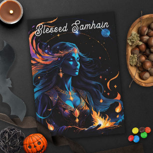 Samhain Pagan Witch Blessed Halloween Fall Night Card