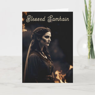 Samhain Pagan Witch Blessed Halloween Fall Night Card