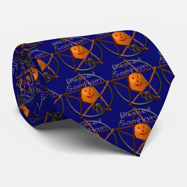 samhain pentacle tie (Rolled)