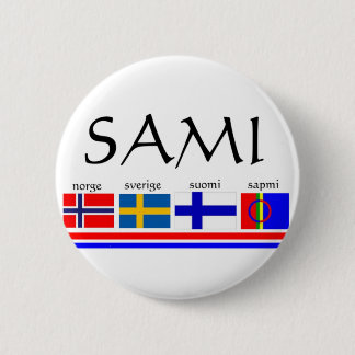 Sami and Scandinavian flags 6 Cm Round Badge
