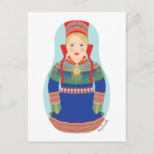 Sami (blonde hair) Matryoshka Postcard