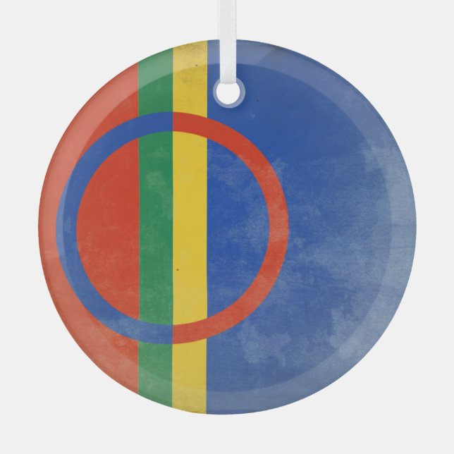Sami flag glass tree decoration (Front)