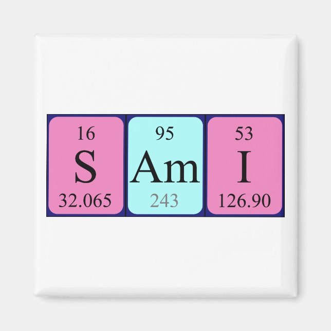 Sami periodic table name magnet (Front)