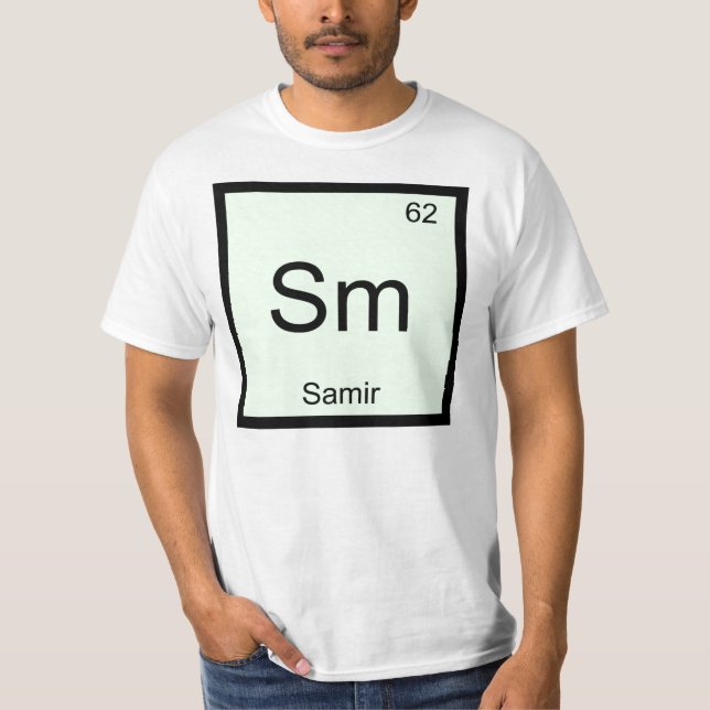 Samir Name Chemistry Element Periodic Table T-Shirt (Front)