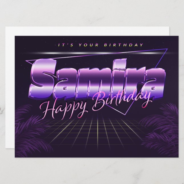 Samira Name First Name lil retro card birthday (Front/Back)