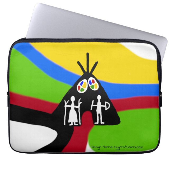 Samiska klara roliga färger mönster laptop sleeve (Front)