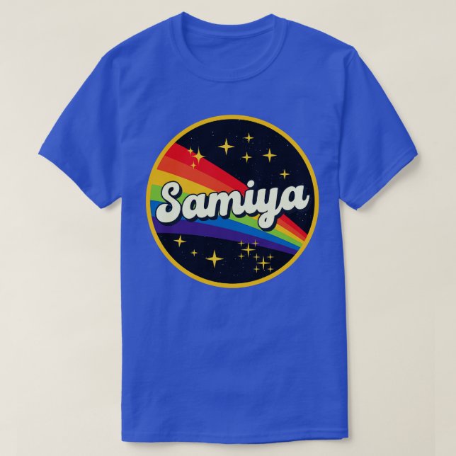 Samiya Rainbow In Space Vintage Style T-Shirt (Design Front)