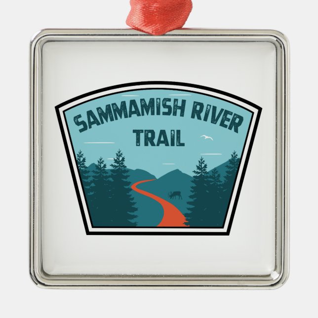 Sammamish River Trail Washington Metal Tree Decoration (Front)