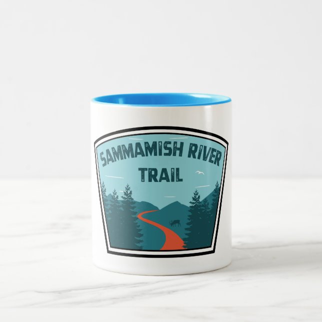 Sammamish River Trail Washington Two-Tone Coffee Mug (Center)