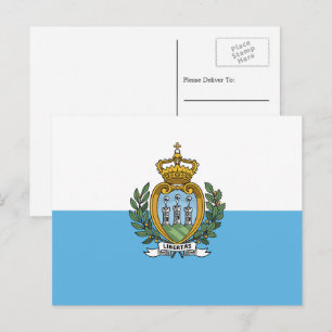 Sammarinese Flag, Flag of San Marino Postcard