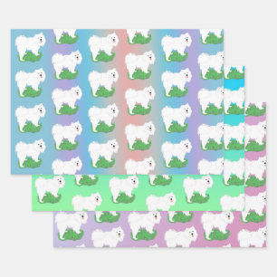 Sammy Gift Wrap on Pastels-3 Sheet Set