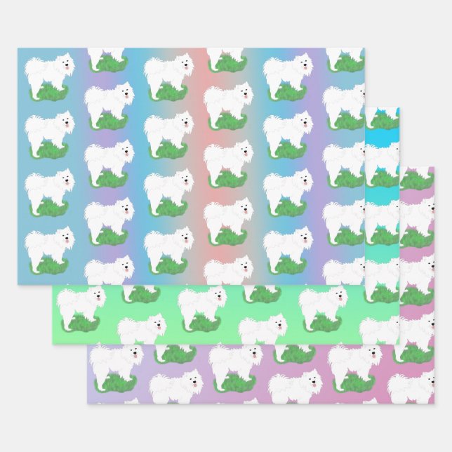 Sammy Gift Wrap on Pastels-3 Sheet Set (Set)