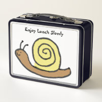 Sammy The Cartoon Snail Metal Lunch Box