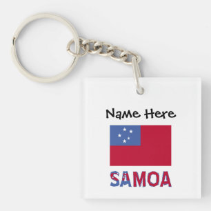 Samoa and Samoan Flag Personalised Key Ring