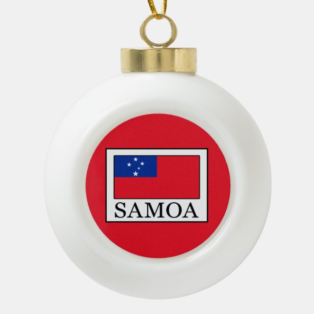 Samoa Ceramic Ball Christmas Ornament (Front)