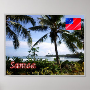 Samoa - Coastline - Panorama - Poster