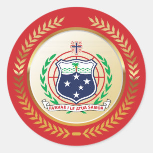 Samoa Coat of Arms Classic Round Sticker