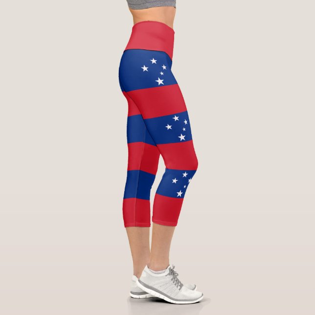 Samoa Flag Capri Leggings (Right)