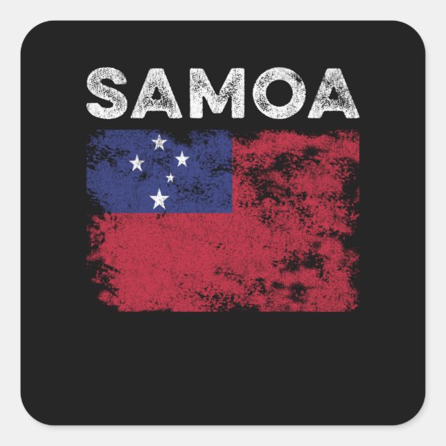 Samoa Flag Distressed - Samoan Flag Square Sticker (Front)