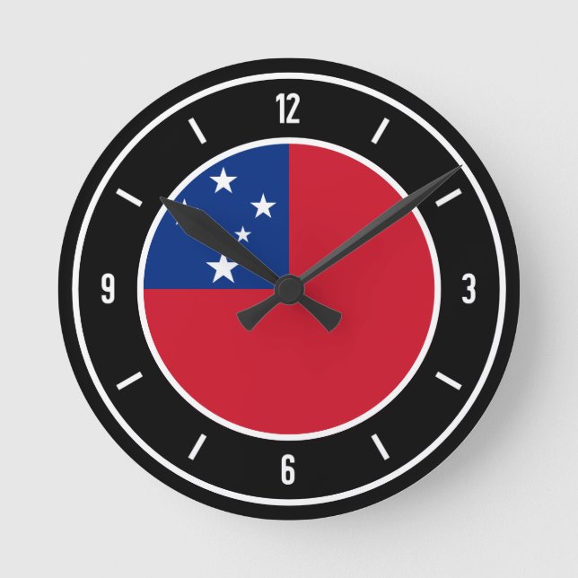 Samoa Flag Elegant Round Clock (Front)