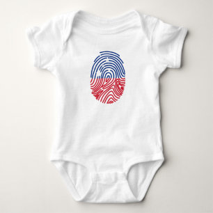 Samoa Flag Fingerprint Baby Bodysuit