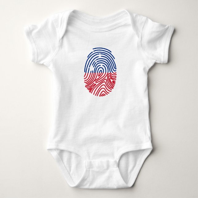 Samoa Flag Fingerprint Baby Bodysuit (Front)
