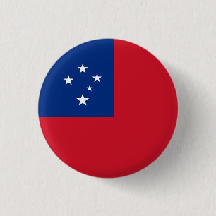 Samoa Flag, Flag of Samoa 3 Cm Round Badge