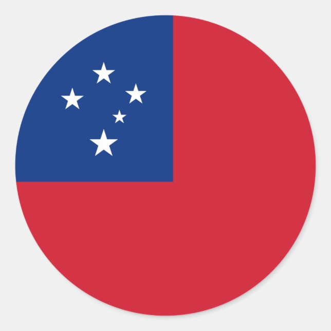Samoa Flag, Flag of Samoa Classic Round Sticker (Front)