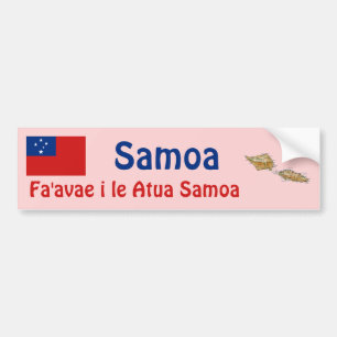 Samoa Flag + Map Bumper Sticker