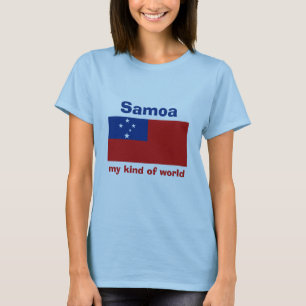 Samoa Flag + Map + Text T-Shirt