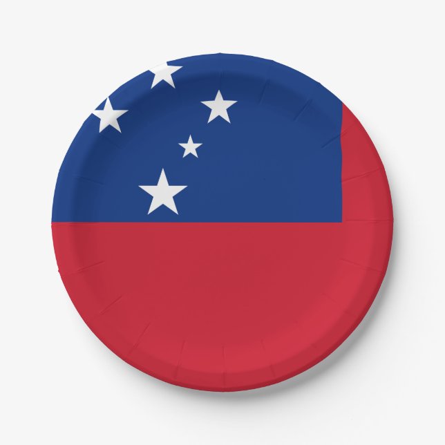 Samoa Flag Paper Plate (Front)