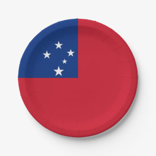 Samoa Flag Paper Plate