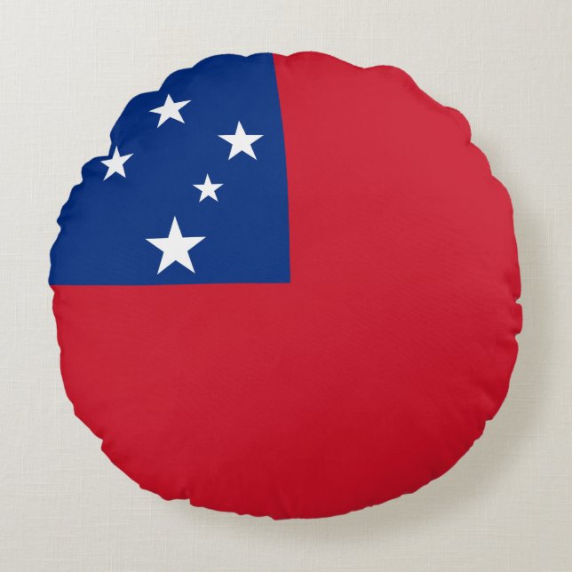 Samoa Flag Round Cushion (Front)