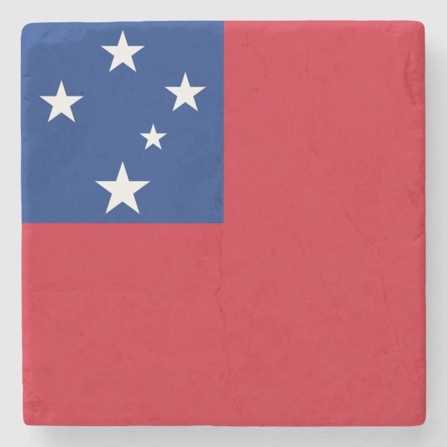 Samoa Flag Stone Coaster (Front)